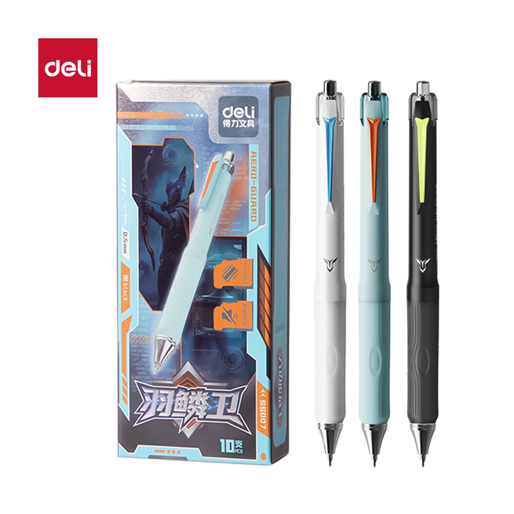 DELI/得力 六边形战士羽鳞卫液态硅胶速干中性笔 SS007 颜色:黑；尺寸:0.5mm；笔芯规格:0.5mm双珠ST头 单位:支