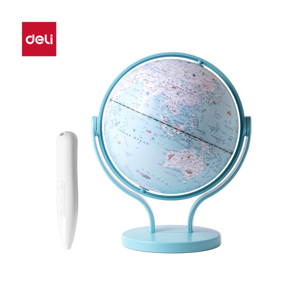 DELI/得力 点读地球仪 LG140-20CW 颜色:浅蓝色；尺寸:20cm；包装:个 单位:个