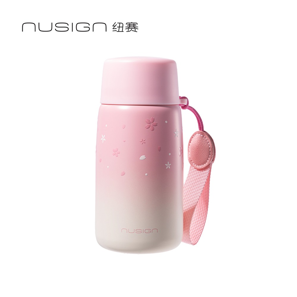 DELI/得力 CUPCUP迷你保温杯SUS NS867 规格:300mL；颜色:樱落粉；材质:不锈钢；尺寸:300m；容量:300mL/316L 单位:个