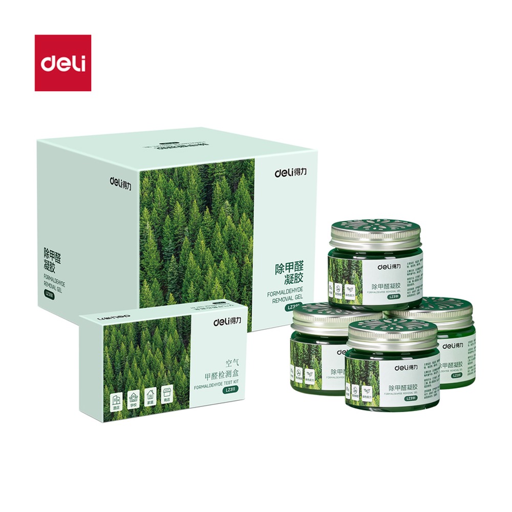 DELI/得力 除甲醛凝胶 LZ391 颜色:绿；克重:85g；包装:4罐 单位:盒