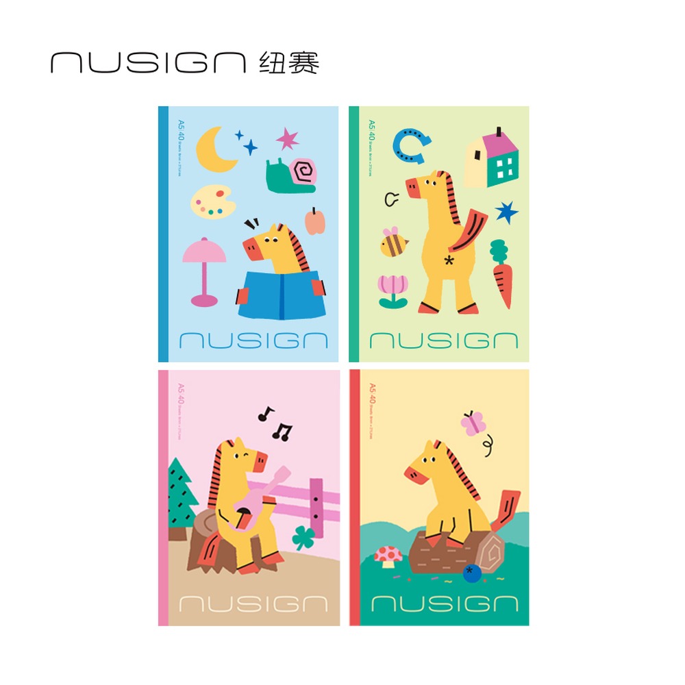 DELI/得力 马年限定无线装订本 NS350-H 颜色:混；尺寸:A5；包装:40张/本；纸张规格:A5 单位:本