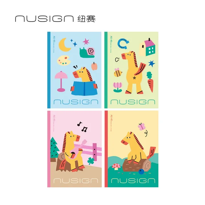 DELI/得力 马年限定无线装订本 NS350-H 颜色:混；尺寸:A5；包装:40张/本；纸张规格:A5 单位:本
