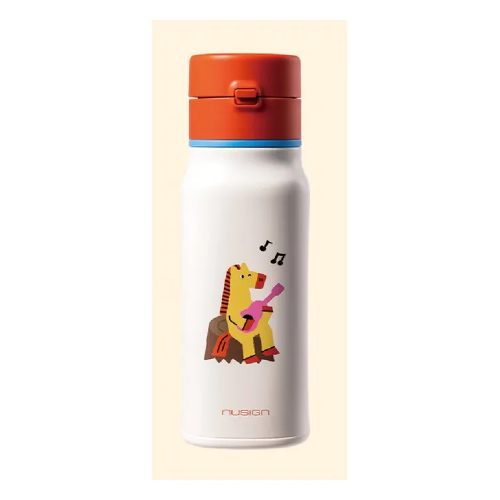 DELI/得力 马年限定弹盖式保温杯 NS901-H 颜色:红；尺寸:380m；容量:380mL/316L 单位:个