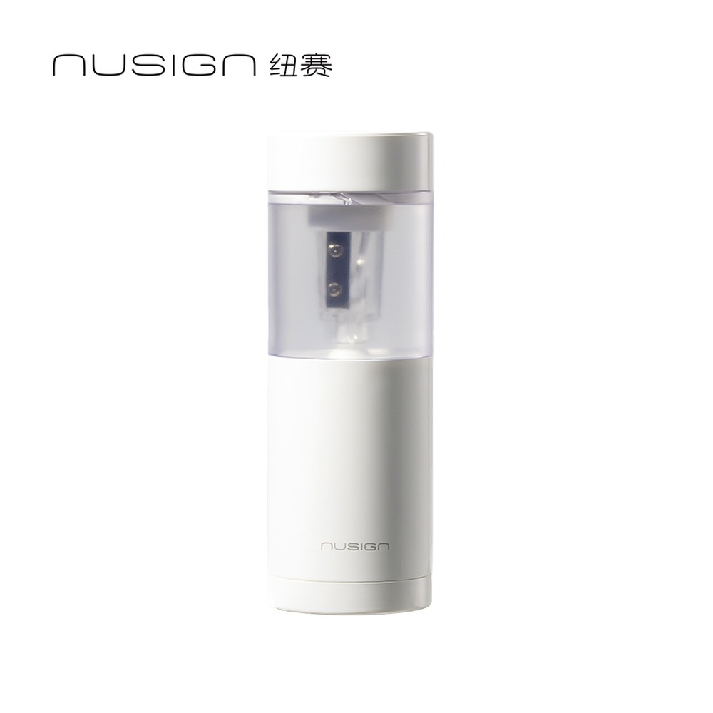 DELI/得力 MINIROLL手持式电动卷笔刀 NS075 规格:(42*120 ) mm；颜色:微风蓝、了旷野绿、陶资白；尺寸:075M 单位:个