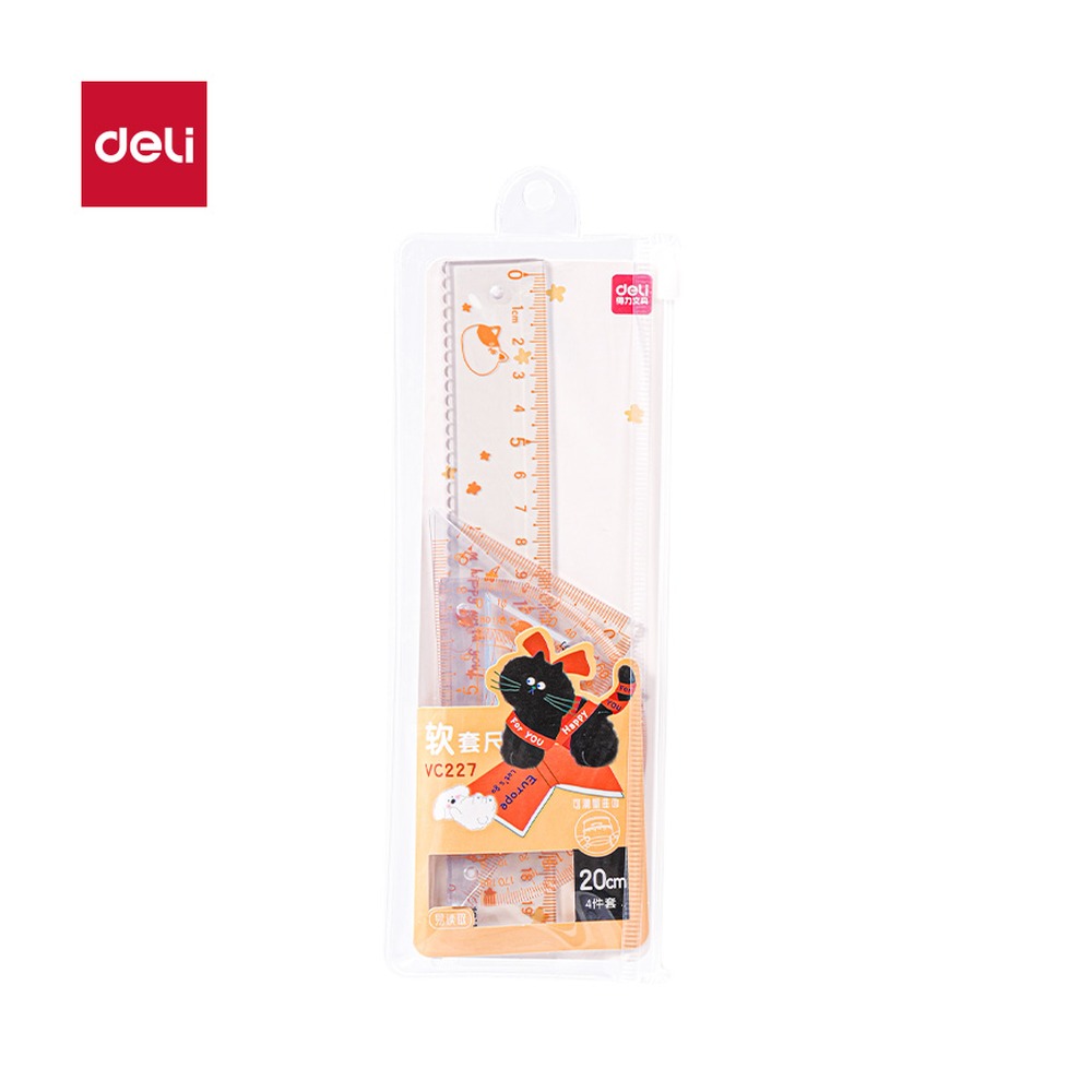 DELI/得力 主题卡通软套尺 VC227 颜色:黄；尺寸:20cm 单位:套