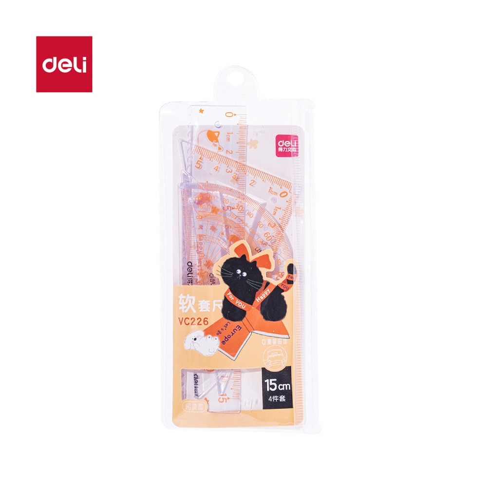DELI/得力 主题卡通软套尺 VC226 颜色:黄；尺寸:15cm 单位:套