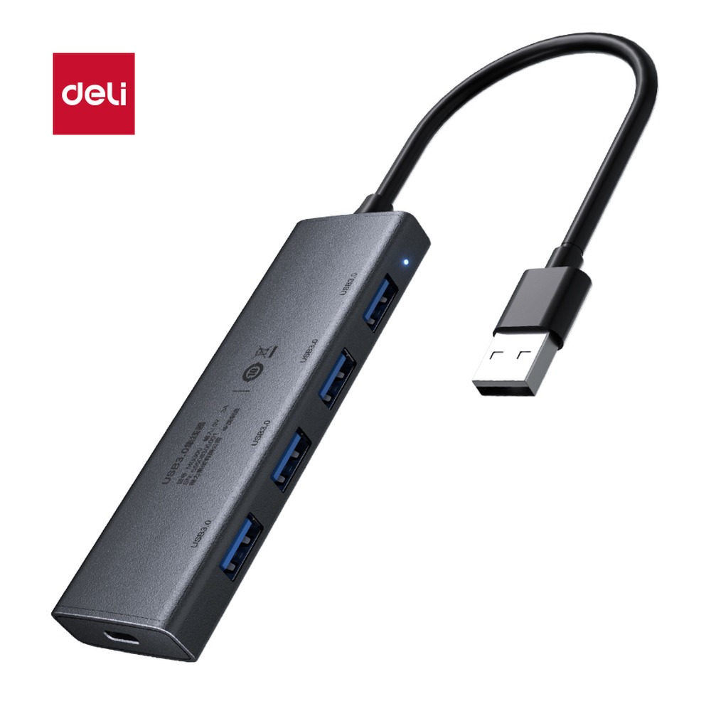 DELI/得力 拓展坞USBA+USB3.0 MG300 颜色:灰色；材质:ABS；尺寸:103mm*32mm*11mm (不含线长)；容量:5Gb；其他:USB-A+USB3.0 单位:个