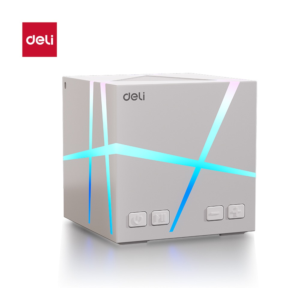 DELI/得力 蓝牙音箱 MG501 颜色:白色；材质:塑料+金属前壳；尺寸:66mm*66mm*66mm；电池容量:1200mAh 单位:台