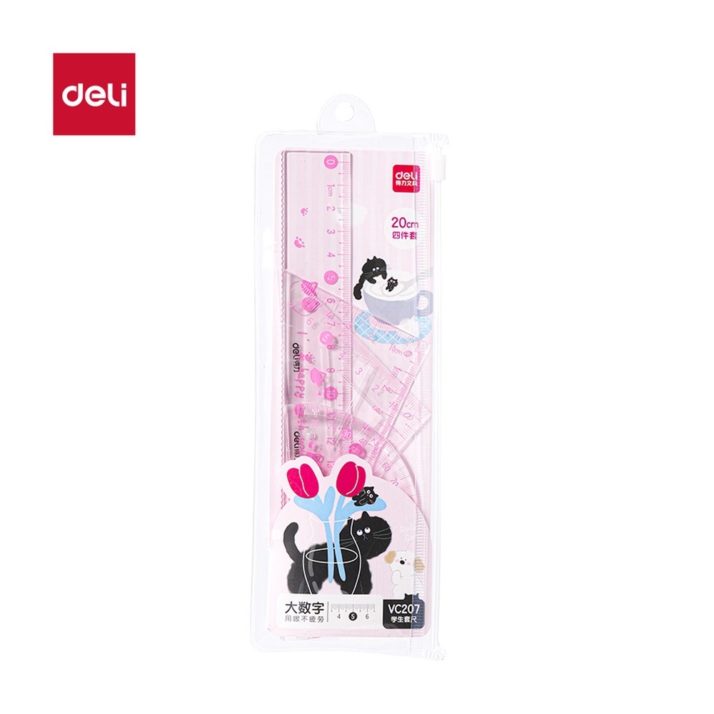 DELI/得力 大数字套尺 VC207 颜色:粉色；尺寸:20cm 单位:套