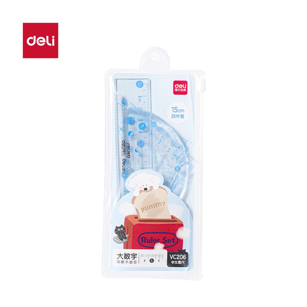 DELI/得力 大数字套尺 VC206 颜色:蓝；尺寸:15cm 单位:套