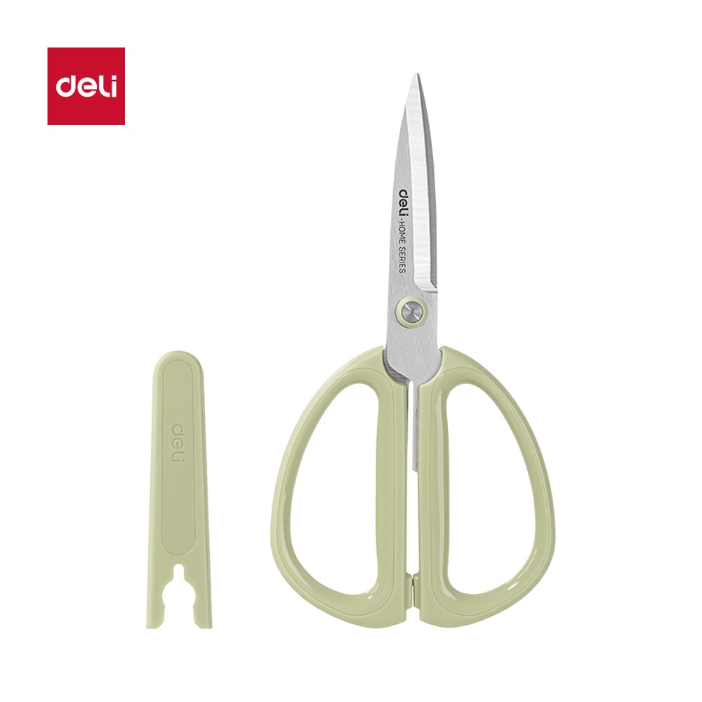 DELI/得力 家用剪刀 TJ11 颜色:绿；材质:PP+不锈钢；尺寸:176mm；笔芯规格:176mm 单位:把