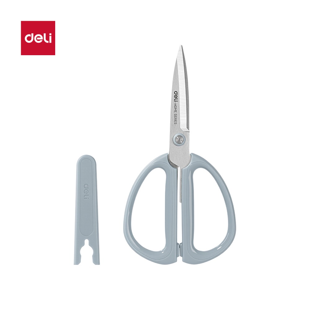 DELI/得力 家用剪刀 TJ10 颜色:蓝；材质:PP+不锈钢；尺寸:156mm；笔芯规格:156mm 单位:把