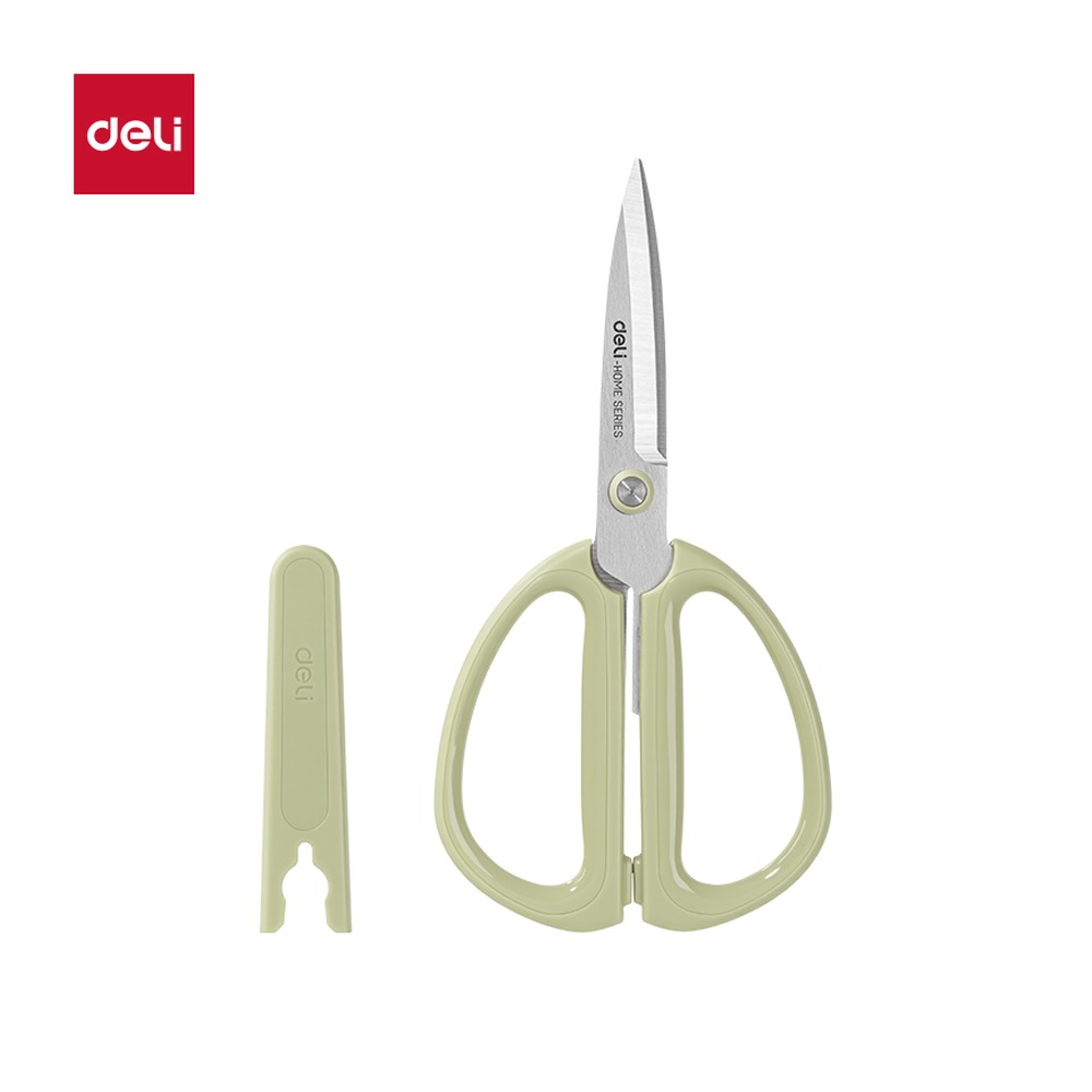 DELI/得力 家用剪刀 TJ10 颜色:绿；材质:PP+不锈钢；尺寸:156mm；笔芯规格:156mm 单位:把