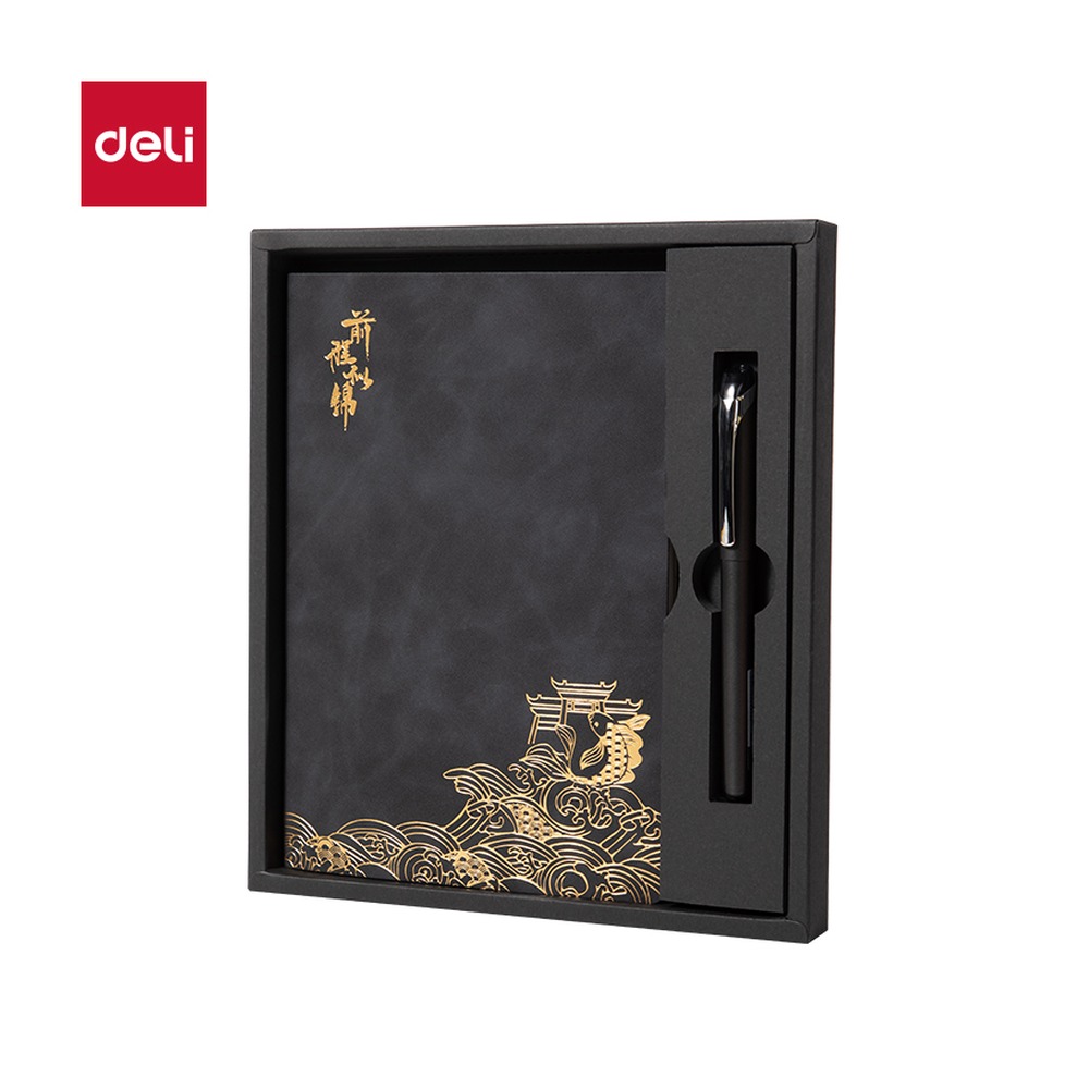 DELI/得力 国风皮面本A5 BP85 颜色:黑色；尺寸:143mm；包装:盒；纸张规格:A5 单位:盒