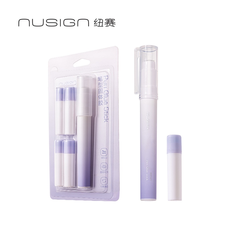 DELI/得力 固体胶 NS141-DZ 规格:正装54支 /替换芯*4支；颜色:藤紫色；包装:1支+4支替芯/卡 单位:卡