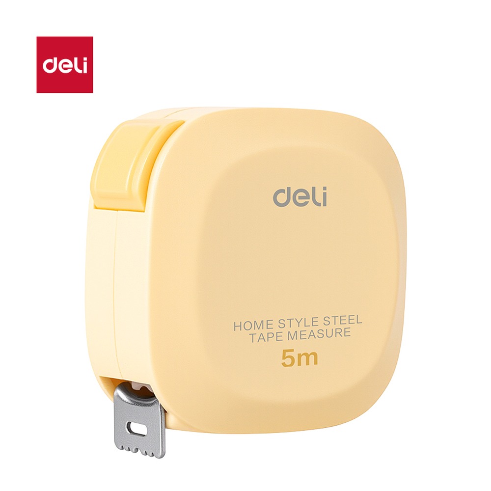 DELI/得力 方形居家钢卷尺 TT304 颜色:黄；尺寸:5m；结构:方形 单位:个