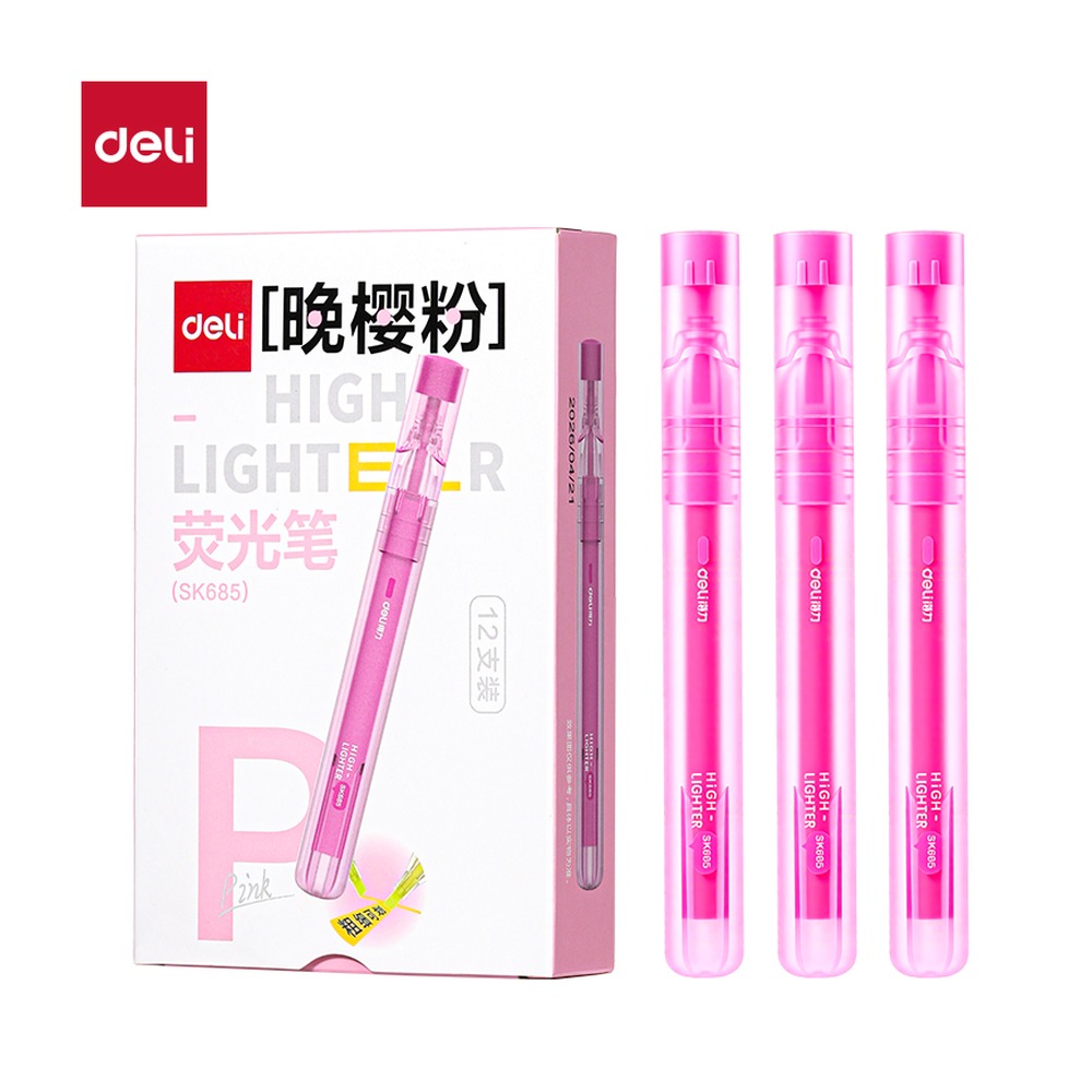 DELI/得力 荧光笔 SK685 颜色:晚樱粉 单位:支