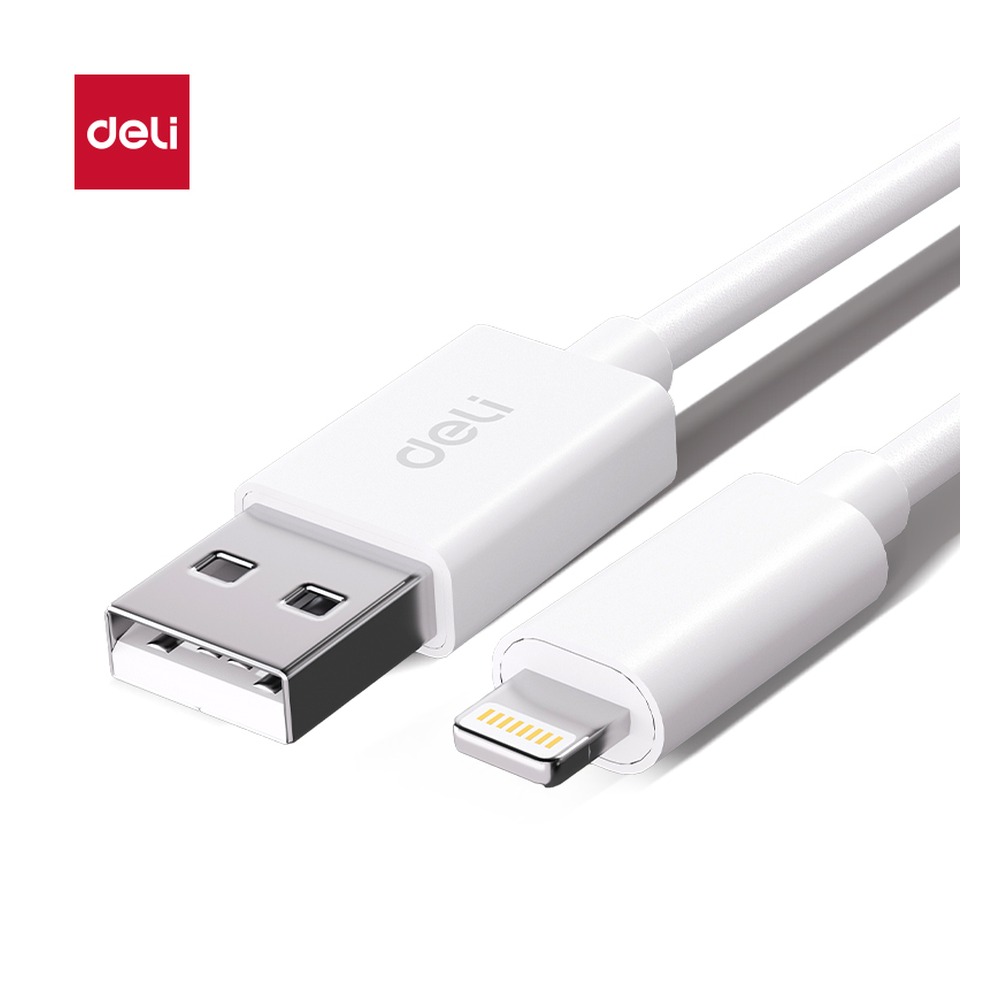 DELI/得力 数据线AL5V2. ME401-AL(1.2) 颜色:白色；材质:PVC 单位:条