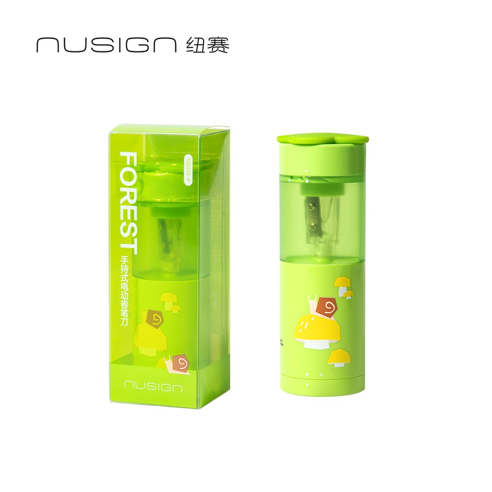 DELI/得力 目愈森林手持式电动卷笔刀 NS075-F 颜色:绿色 单位:个