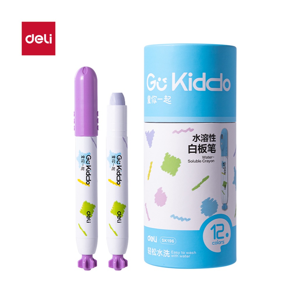 DELI/得力 水溶性白板笔 SK196 颜色:混；包装:12支/筒 单位:筒