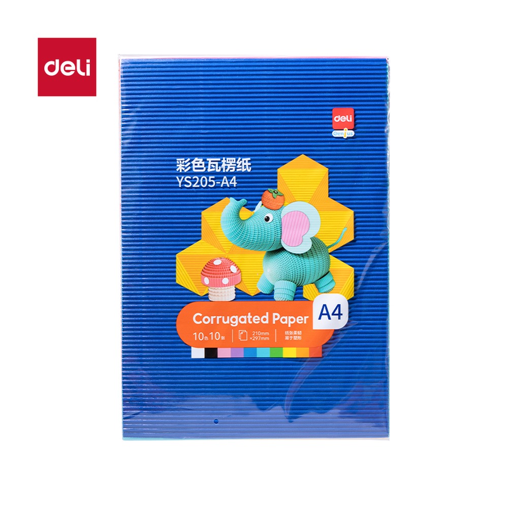 DELI/得力 手工瓦楞纸 YS205-A4 颜色:混；其他:10色；纸张规格:A4 单位:袋