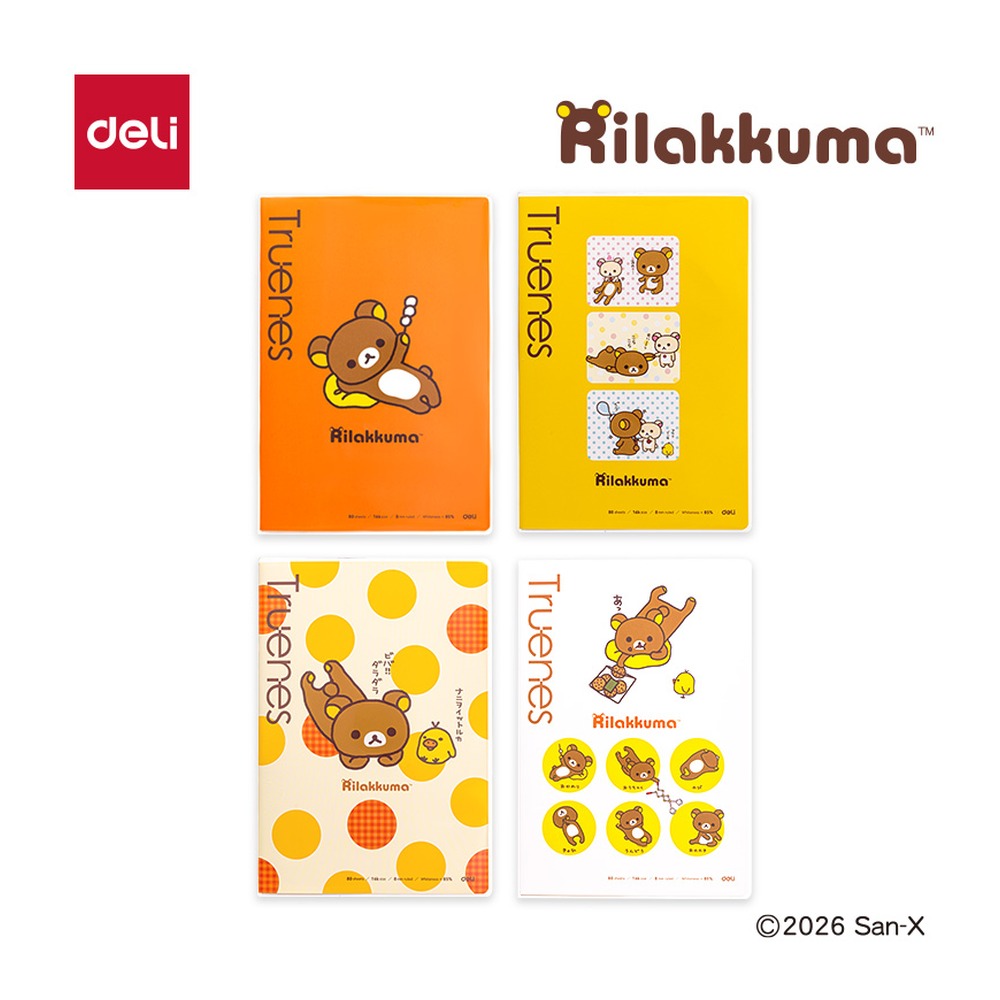 DELI/得力 轻松熊行纭巨透胶套本 QS204 颜色:混；尺寸:16K；纸张规格:80张 单位:本