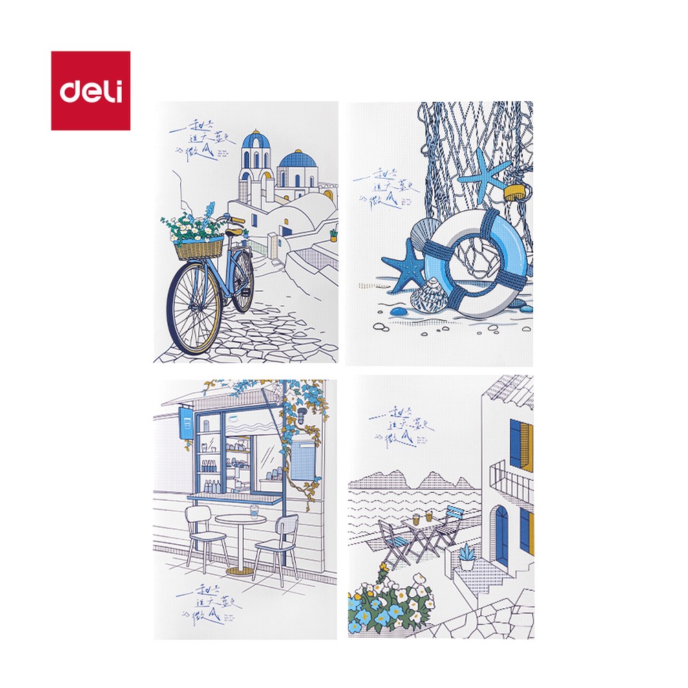 DELI/得力 缝线本A5(蓝白日志 FA540 尺寸:(210x148) mm；其他:40张、蓝白日志 单位:本