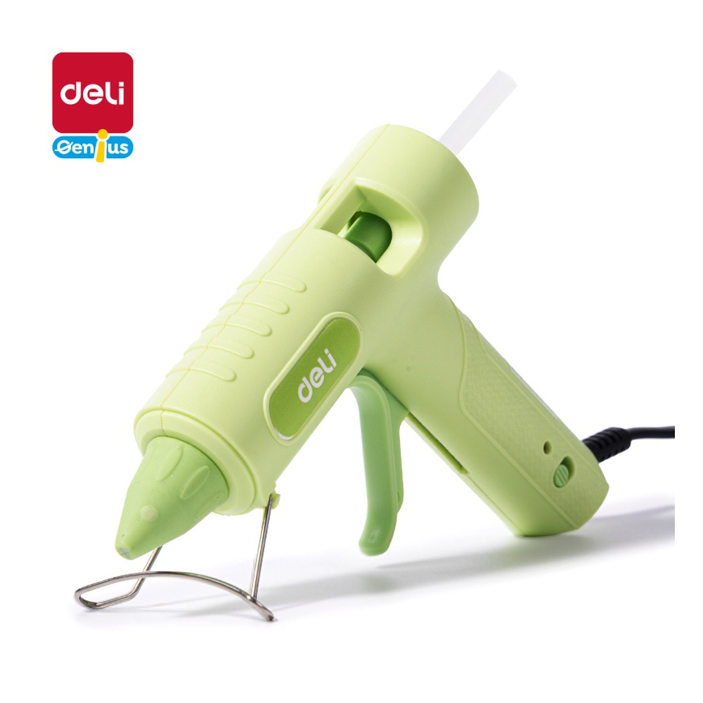 DELI/得力 双重防滴胶热熔胶枪30W YC708 颜色:绿；包装:把；结构:双重防滴胶 单位:把