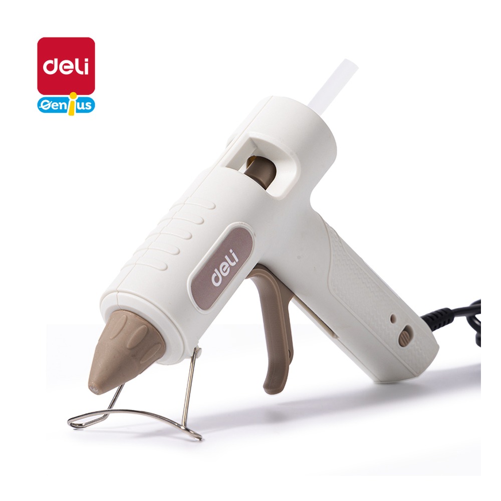 DELI/得力 双重防滴胶热熔胶枪30W YC708 颜色:白；包装:把；结构:双重防滴胶 单位:把