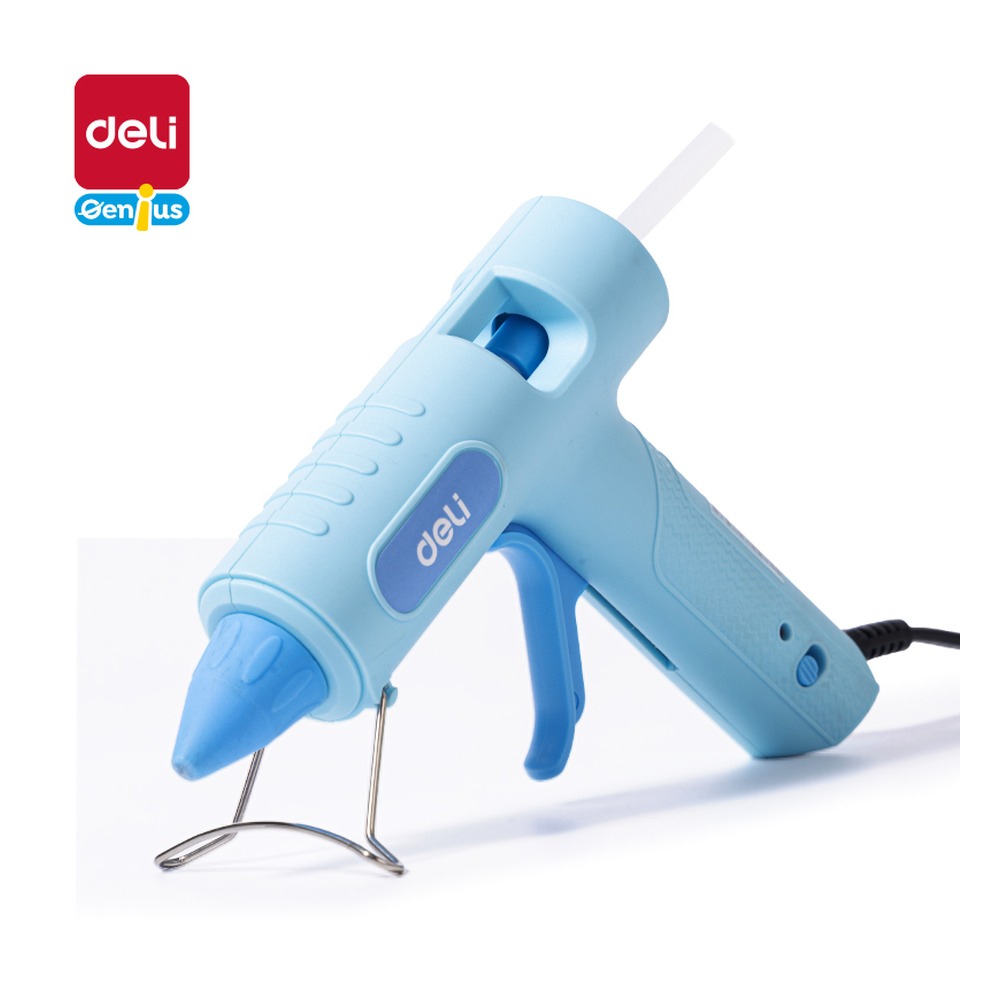 DELI/得力 双重防滴胶热熔胶枪30W YC708 颜色:蓝；包装:把；结构:双重防滴胶 单位:把