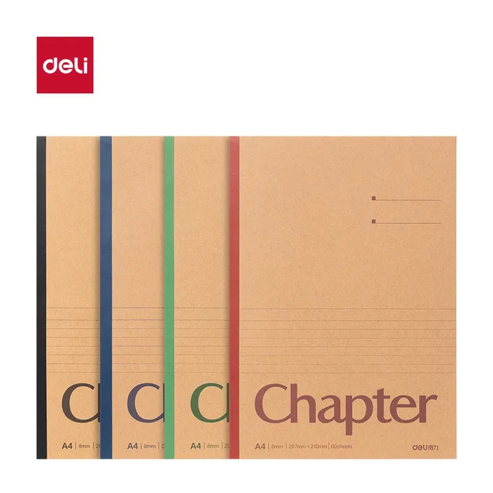 DELI/得力 软抄本A4 N66-A460 规格:A4；颜色:混；材质:牛皮纸；尺寸:(297x210)mm 单位:本