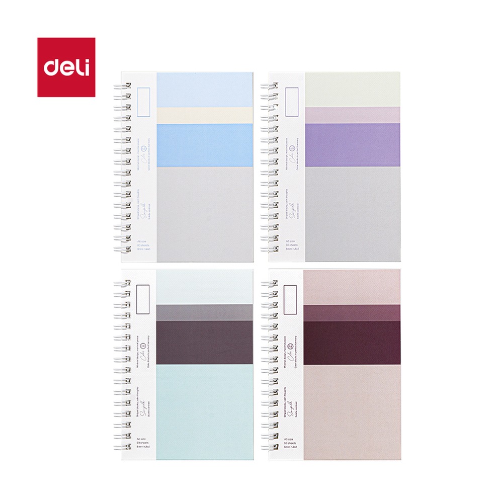 DELI/得力 螺旋本A5 LA560 规格:A5；尺寸:(210x148)mm；其他:60张、非白调；纸张规格:A5 单位:本