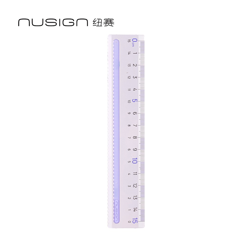 DELI/得力 防滑易拾取直尺 NS095-1 颜色:紫色；尺寸:15cm 单位:把