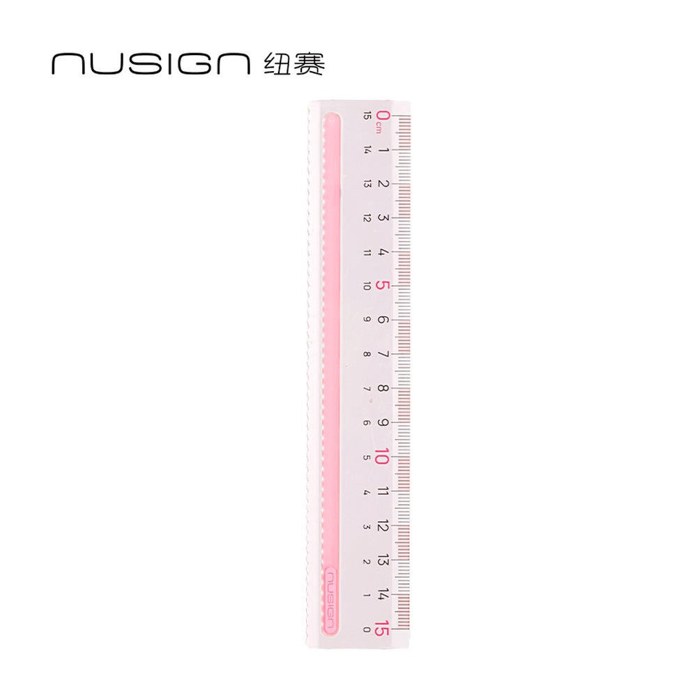 DELI/得力 防滑易拾取直尺 NS095-1 颜色:粉色；尺寸:15cm 单位:把