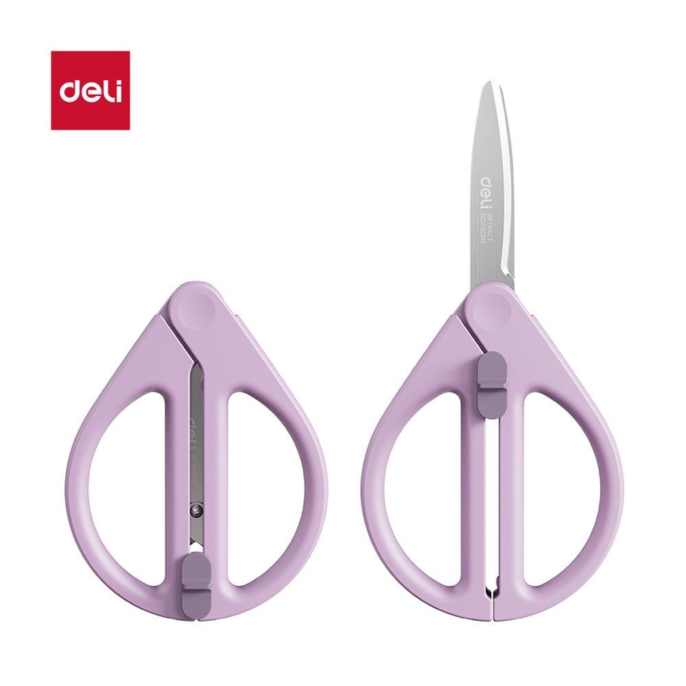 DELI/得力 收刃大师系列省力剪刀 TJ81 颜色:紫色；尺寸:91mm；笔芯规格:91mm 单位:把
