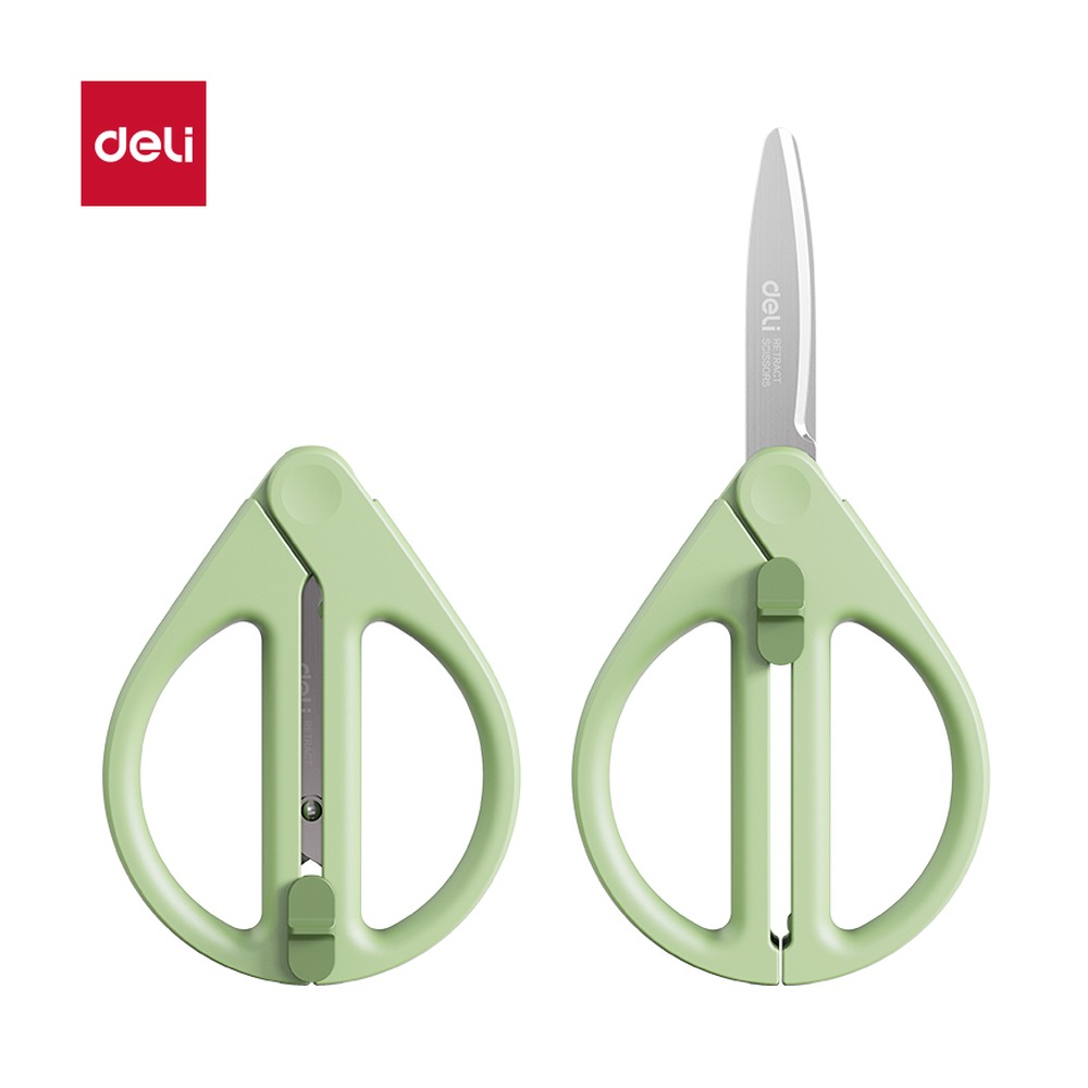 DELI/得力 收刃大师系列省力剪刀 TJ81 颜色:绿；尺寸:91mm；笔芯规格:91mm 单位:把