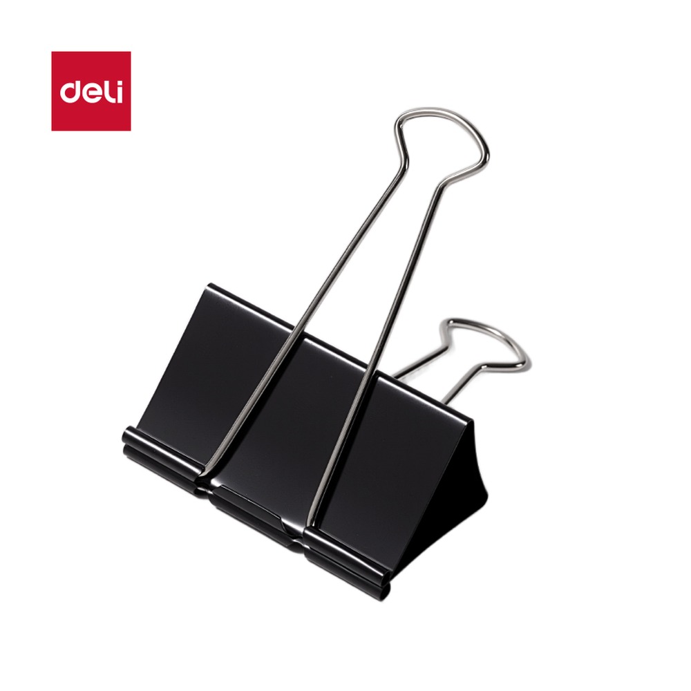 DELI/得力 长尾票夹夹宽 8590 规格:2只/袋；颜色:黑色；尺寸:90mm (夹口长度)；包装:2个/袋；笔芯规格:90MM 单位:袋