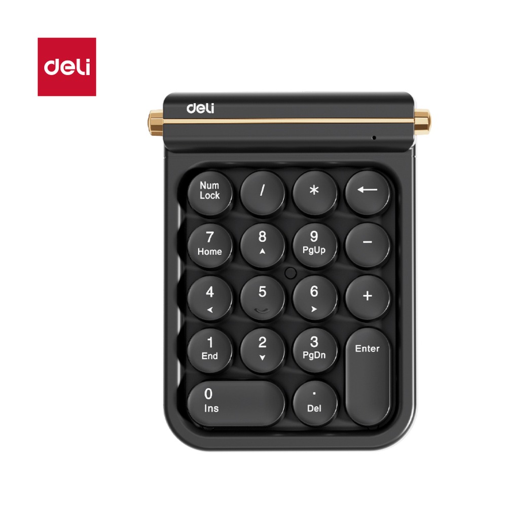 DELI/得力 无线数字键盘 LN390W 颜色:黑色；尺寸:(133*100*30)mm；额定功率:3 W 单位:台