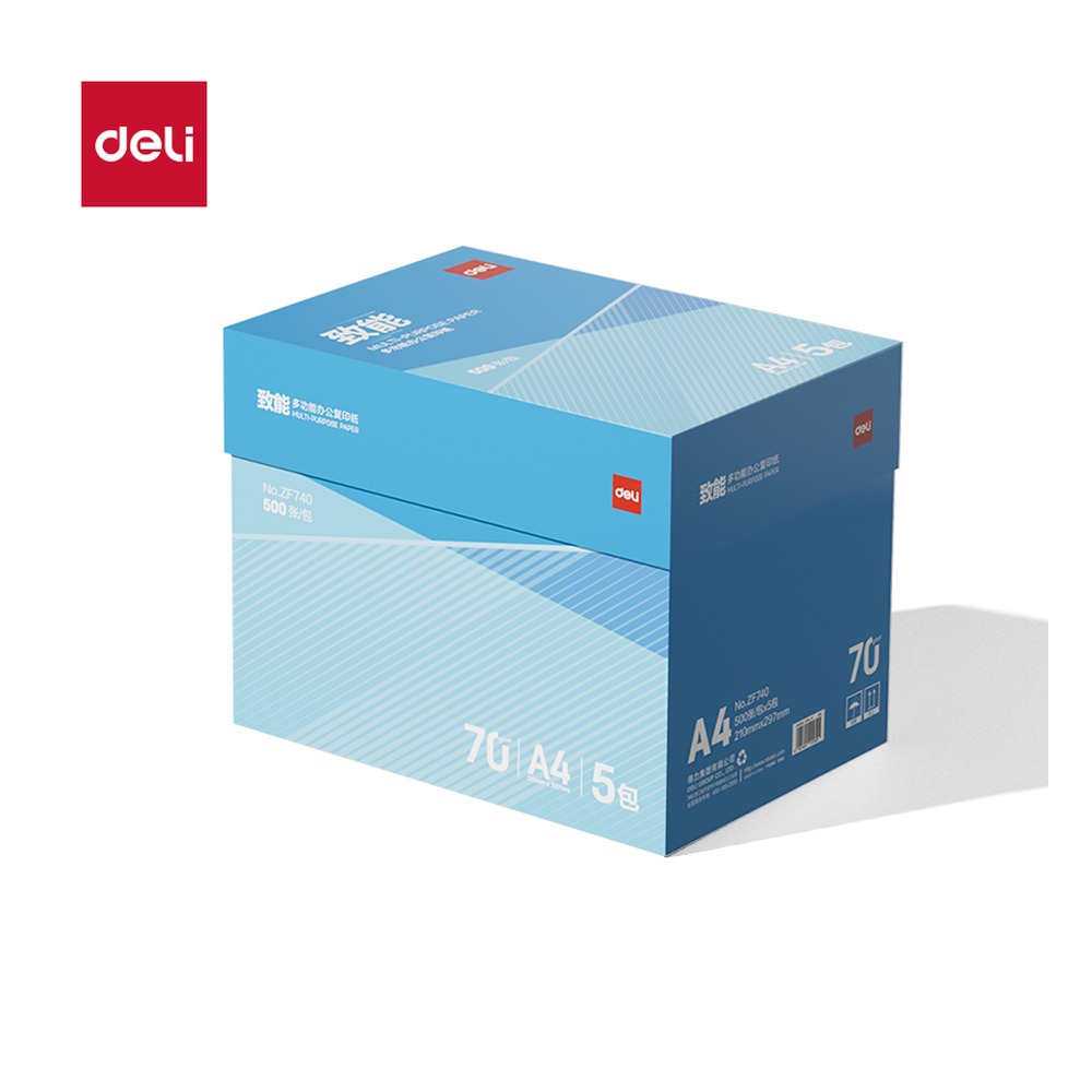 DELI/得力 致能复印纸A4 ZF740 颜色:蓝色；克重:70g；纸张规格:A4 单位:包