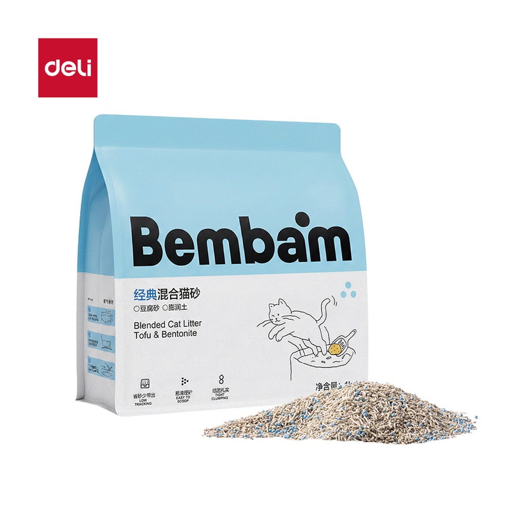 DELI/得力 豆腐膨润土混合猫砂 BM01 颜色:混；克重:1kg；包装:包 单位:包