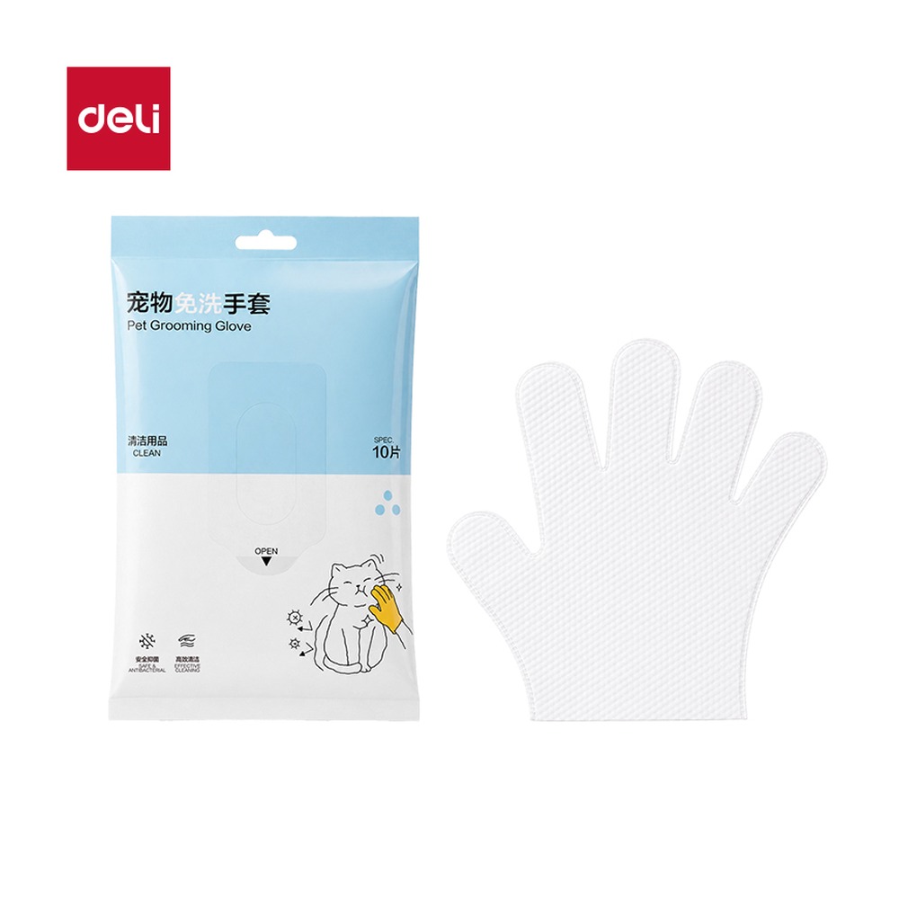 DELI/得力 装宠物加厚免洗手套 BM104 颜色:混 单位:包