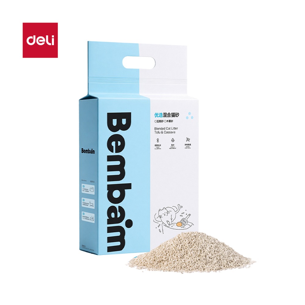 DELI/得力 豆腐木薯混合猫砂 BM03 颜色:混；克重:2.5kg；包装:包 单位:包