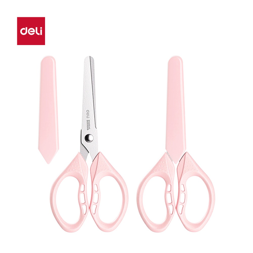 DELI/得力 学生剪刀 TJ122 颜色:粉色；材质:PP+2Crl3不锈钢；尺寸:123mm；笔芯规格:123mm 单位:把