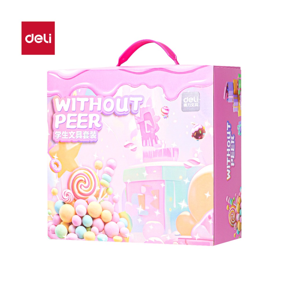 DELI/得力 文具礼盒 VG188 颜色:粉名半；尺寸:(260x235x83) mm 单位:套