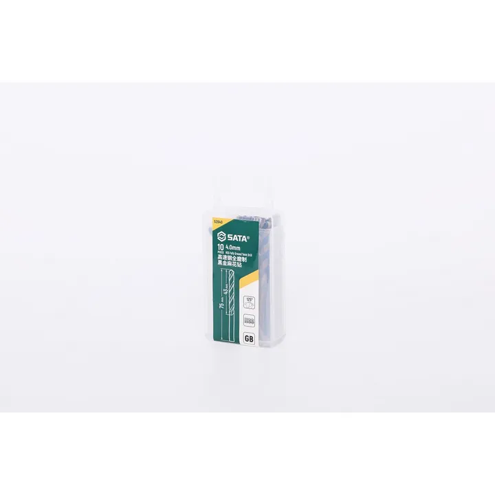 SATA/世达 10件套高速钢全磨制黑金麻花钻 52640 规格MM：4.0 L1：43mm L2：75mm 单位:个