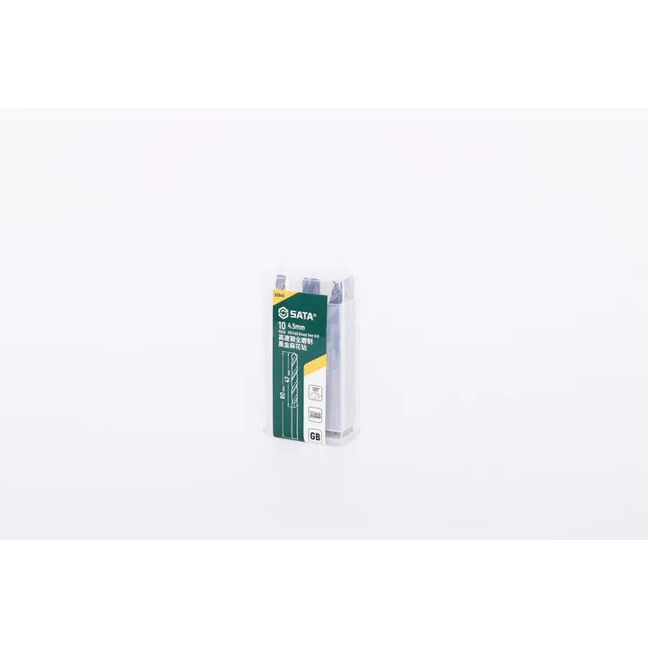 SATA/世达 10件套高速钢全磨制黑金麻花钻 52645 规格MM：4.5 L1：47mm L2：80mm 单位:个