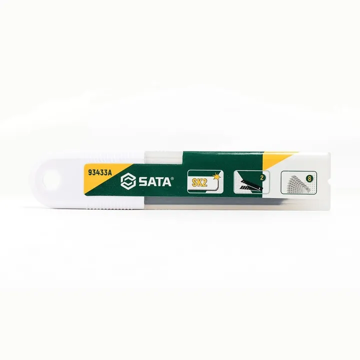SATA/世达 18mm系列美工刀刀片 93433A 规格：18×100×0.5mm 8节 刀片数：10 长度：100mm 宽度：18mm 厚度：0.5mm 单位:组