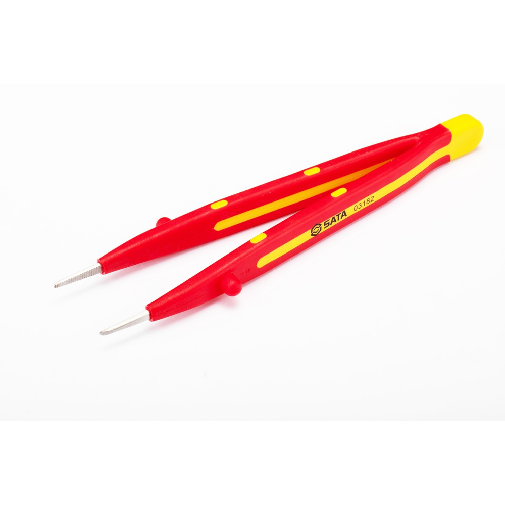 SATA/世达 VDE绝缘微尖横齿镊子 03182 规格：160mm 单位:个