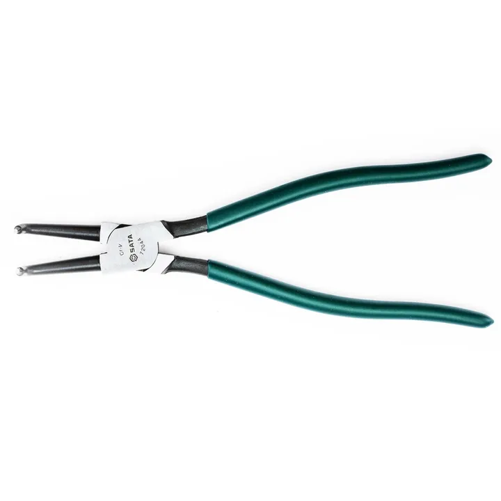 SATA/世达 德式穴用曲口卡簧钳 72044 规格：13" 全长：325mm 尖端直径Ø：3.2mm 尖端长度L：5mm 适用卡簧范围D：85-140mm 单位:把