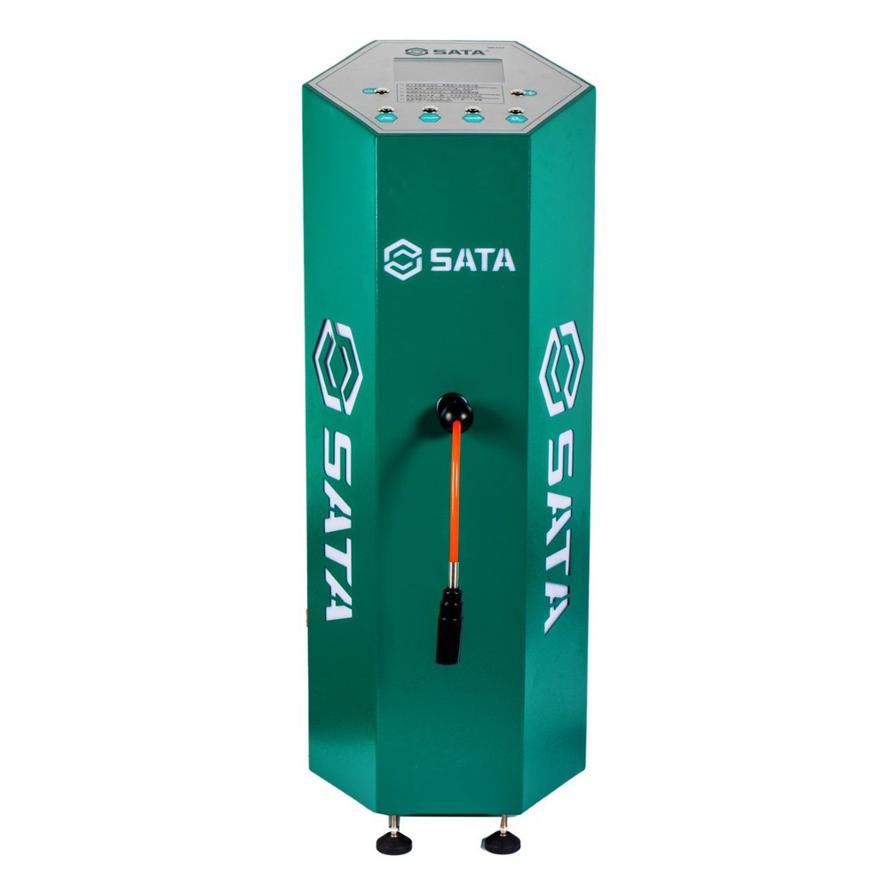 SATA/世达 【汽保】立式轮胎充气机 98107 测量量程：0.5-10bar（0-145psi） 读数精度：0.01bar（0.1psi） 产品精度：基于 JB/T 7392-2006,0.05 级 误差 ±0.05% 最大进气压力：10.5bar（152psi） 重量：25.5kg 工作温度：-10℃ -60℃ 出气管尺寸：内径6.5mm（外径10mm） 长度：出气管长度10m 单位:套